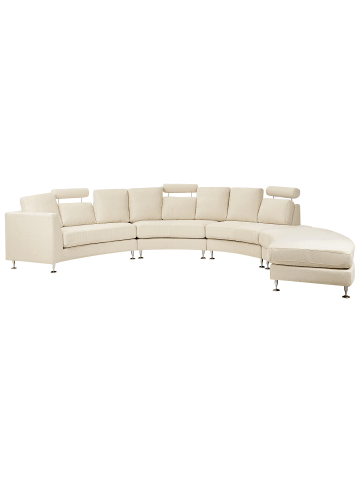 Beliani U-förmiges Sofa ROTUNDE in Beige/Silber - (W) 448 x (H) 76 x (L) 236 cm