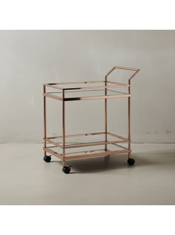 KADIMA DESIGN Design Servierwagen Dunkles 2 Ebenen mit Bremsen, Beistelltisch