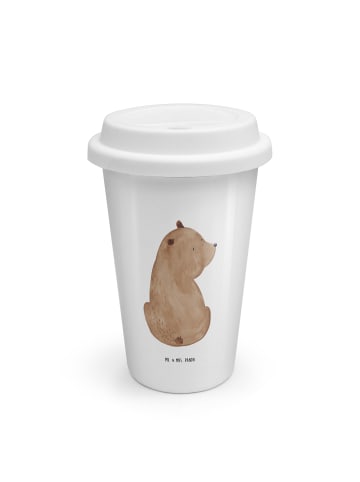 Mr. & Mrs. Panda Thermobecher Bär Schulterblick ohne Spruch in Weiß