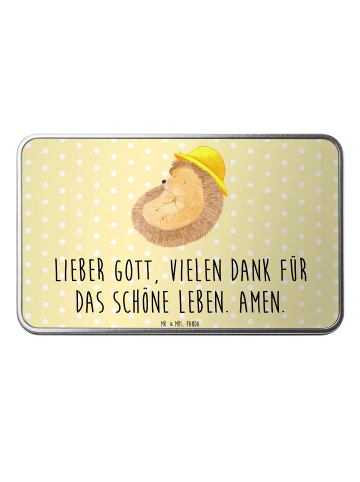 Mr. & Mrs. Panda Dose Igel Beten mit Spruch in Gelb Pastell
