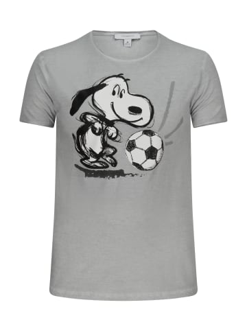 ONOMATO! T-Shirt kurzarm Peanuts Snoopy Fussball in Grau