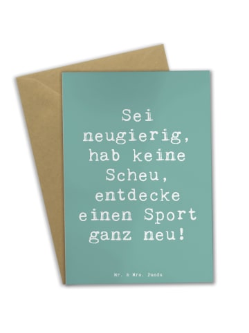 Mr. & Mrs. Panda Klappkarte Spruch Neuer Sport mit Spruch in Meeresbrise