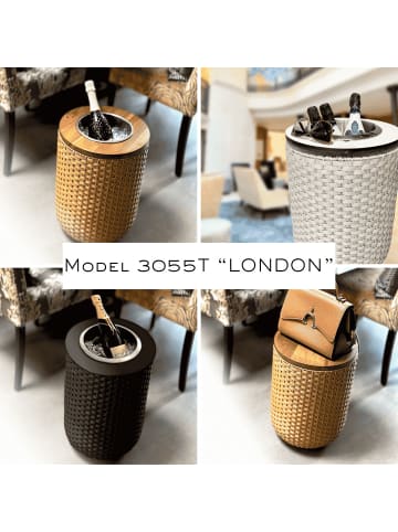 COOTAB Cooler Table 4-in-1 Loungetisch mit Edelstahl-Kühler London 50 cm in Champagner