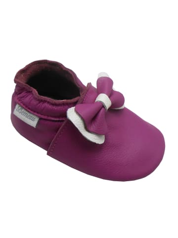 Bemesu Baby Krabbelschuhe aus Leder, weiche Lauflernschuhe mit rutschfester Sohle 