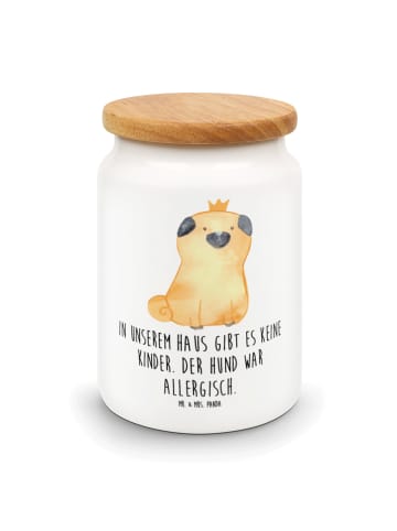 Mr. & Mrs. Panda Frischhaltedose Mit Deckel Mops Krone mit Spruch in Weiß