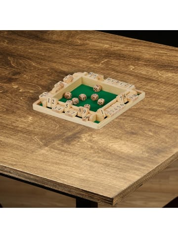 relaxdays Shut the Box Spiel in Natur/Grün