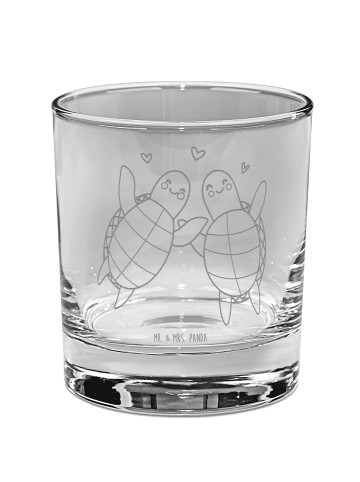 Mr. & Mrs. Panda Whisky Glas Schildkröten Paar ohne Spruch in Transparent