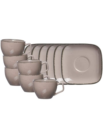 Ritzenhoff & Breker 6er Set Espressotassen mit Untertassen Casa 80 ml in grau