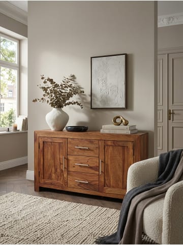 KADIMA DESIGN Sideboard Massivholz Kommode 118 cm 3 Schubladen 2 Türen