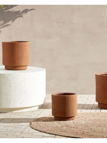 Beliani Outdoor Blumentopf DARIA in Braun - (W) 24 x (H) 24 x (L) 24 cm