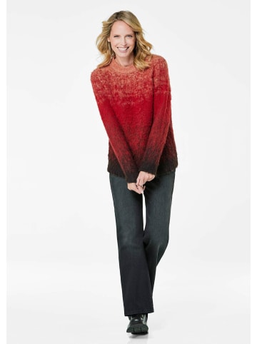 GOLDNER Strickpullover in dunkelrot / gemustert