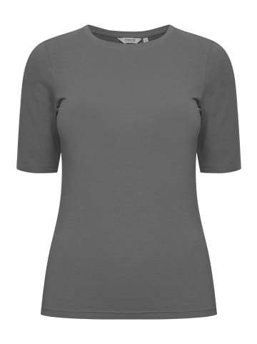b.young T-Shirt Slim Fit Ellenbogen-Länge Rundhalsausschnitt in Schwarz