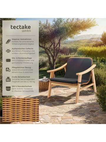 tectake Rattan Stuhl Treviso 69 x 76 x 69,5 cm, natur