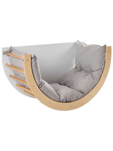 Beliani Kinderschaukelstuhl NIMBIN in Braun/Weiß - (W) 100 x (H) 48 x (L) 51 cm