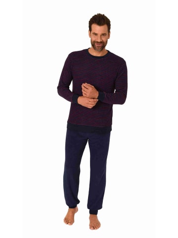 NORMANN langarm Frottee Pyjama Schlafanzug Bündchen - 70661 in rot