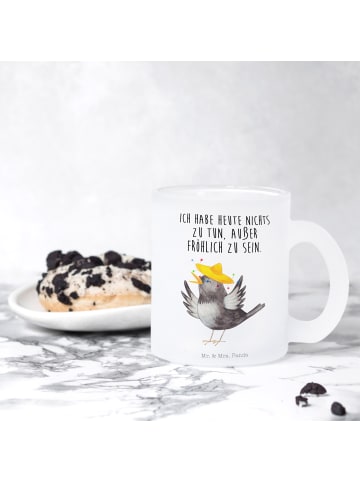 Mr. & Mrs. Panda Teetasse Rabe Sombrero mit Spruch in Transparent