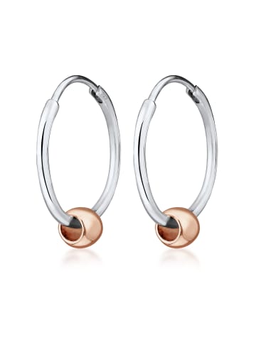 Elli Ohrringe 925 Rosegold Geo, Bi Color_Tri Color, Kugel in Silber