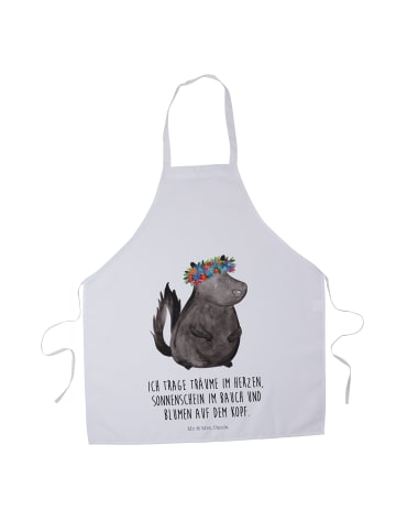 Mr. & Mrs. Panda Schürze Stinktier  mit Spruch in Weiß