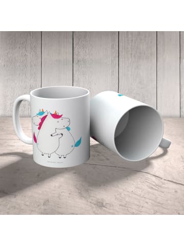 Mr. & Mrs. Panda Kaffeebecher Einhörner Umarmen ohne Spruch in Weiß