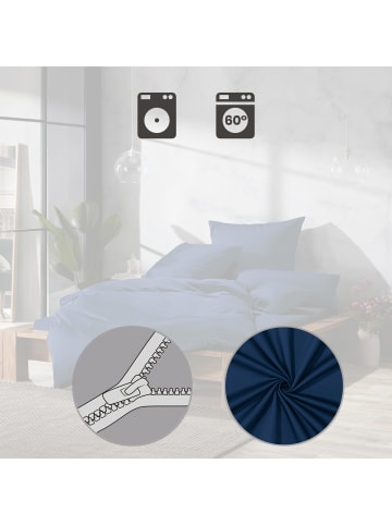 Erwin Müller Mako-Satin Bettwäsche Landshut in dunkelblau