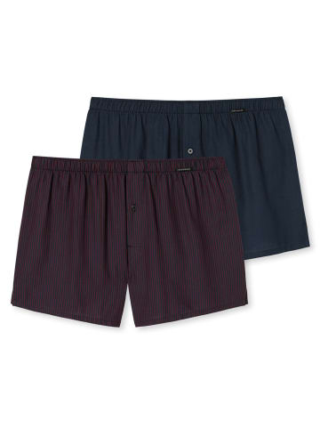 Schiesser Webboxershorts 2er Pack in Rot Gestreift