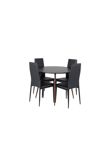ebuy24 Essgruppe Plaza 20 (5-teilig) Schwarz 100 x 100 cm