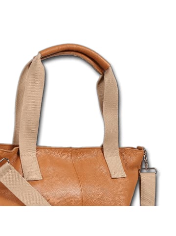 Toscanto Toscanto Schultertasche, Shopper Leder braun, tan ca. 44cm