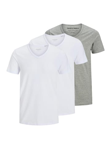 Jack & Jones T-Shirt Essentials in Hellgrau / weiß