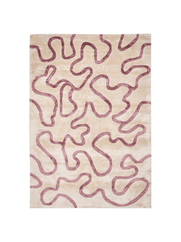 Beliani Kurzflor KAPPAR in Beige/Rosa - (W) 160 x (L) 230 cm