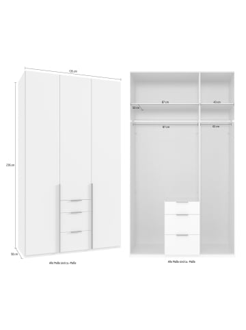 Wimex Kleiderschrank Mugano graphit 135 / 58 / 236cm