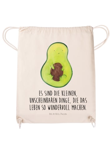 Mr. & Mrs. Panda Sportbeutel Avocado Kern mit Spruch in Creme