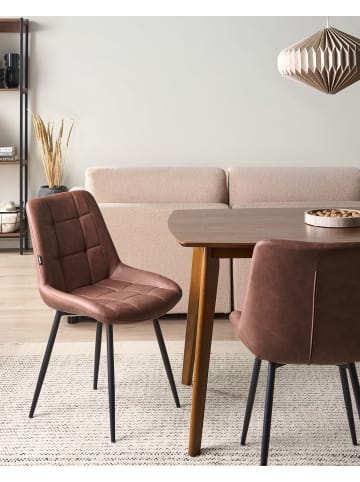 Beliani 2er-Set Esszimmerstuhl MELROSE in Braun/Schwarz