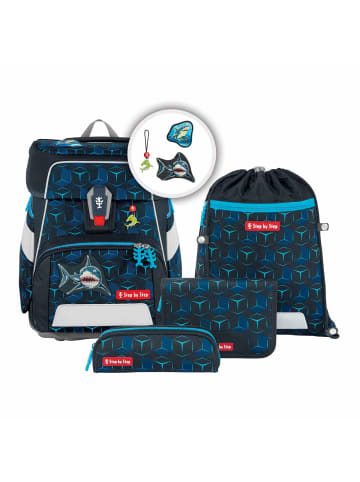 Step by Step Grundschulranzen-Set SPACE SHINE Shark Dexter in Blau