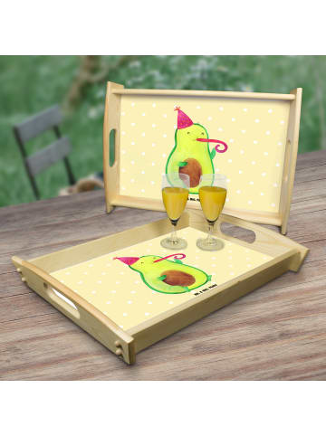 Mr. & Mrs. Panda Servier Tablett Avocado Geburtstag ohne Spruch in Gelb Pastell