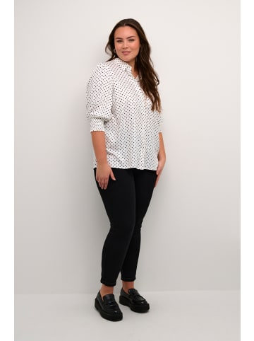 KAFFE curve Kurzarm-Bluse KCthori Regular fit in Chalk/Black Dot