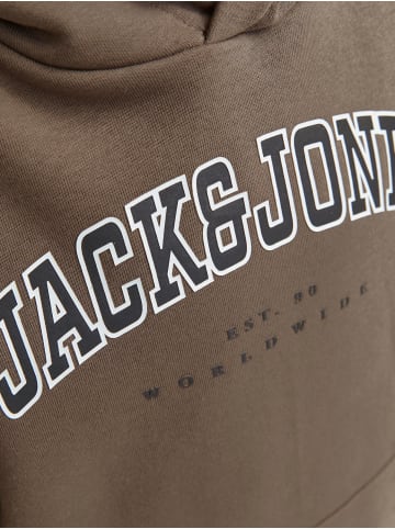 JACK & JONES Junior Sweatshirt JJECALEB VARSITY SWEAT HOODIE JNR in canteen