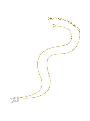 Glanzstücke München Halskette Buchstabe R Sterling Silber Zirkonia in gelbgold