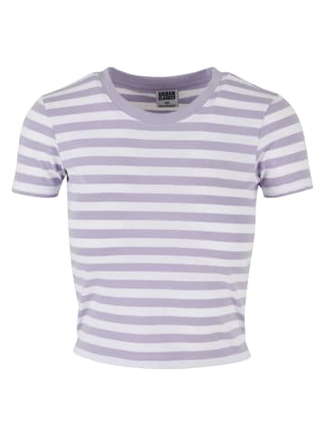 Urban Classics Urban Classics Damen Ladies Short Striped Tee in white/dustylilac