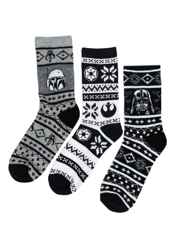 Star Wars 5er Pack Star Wars Monochrom Socken Sneaker Strümpfe in schwarz/weiß