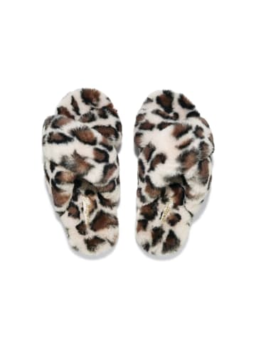 Flip Flop Hausschuh "cross*fur leo 2" in weiß