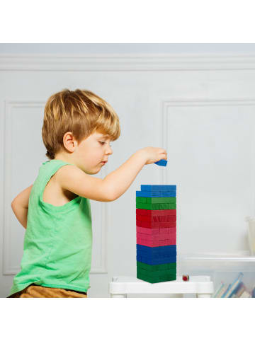 relaxdays Wackelturm in Bunt - (B)7,5 x (H)24,5 x (T)7,5 cm