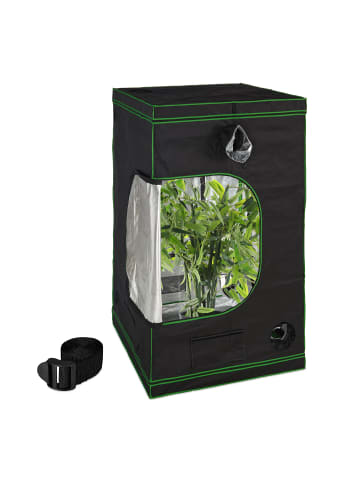 relaxdays Growzelt in Schwarz/ Grün - (B)120 x (H)200 x (T)120 cm