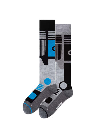 Occulto 2er Pack Skisocken Felix in Grau-Blau