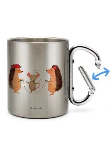 Mr. & Mrs. Panda Becher Igel Seilhüpfen ohne Spruch in Silber