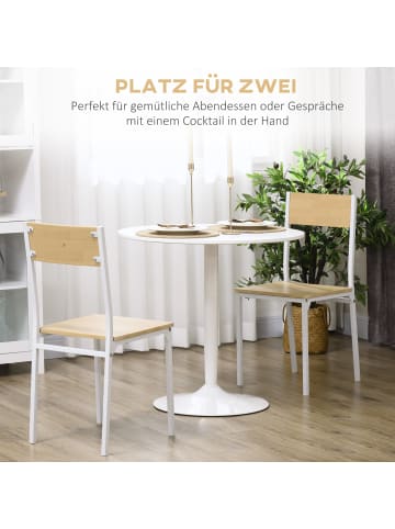 HOMCOM Esstisch in Weiß 70L x 70B x 75H cm