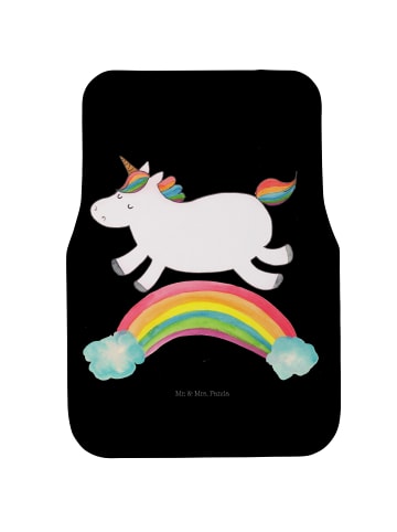 Mr. & Mrs. Panda Auto Fußmatte Einhorn Regenbogen ohne Spruch in Schwarz