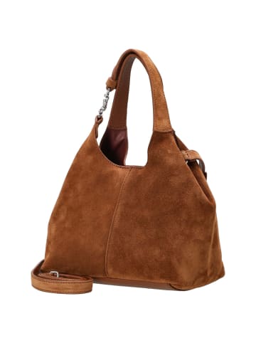 COCCINELLE C-Easy Suede - Henkeltasche S 20 cm (warm taupe) in cognac/cognac