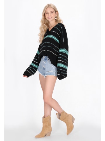 IZIA Women Sweater in black aqua