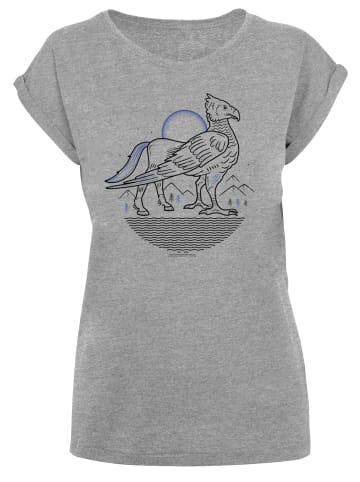 F4NT4STIC T-Shirt Harry Potter Buckbeak Line Art in grau meliert