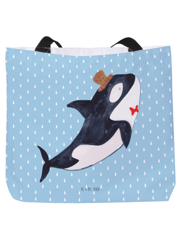 Mr. & Mrs. Panda Shopper Tasche Orca Zylinder ohne Spruch in Blau Pastell